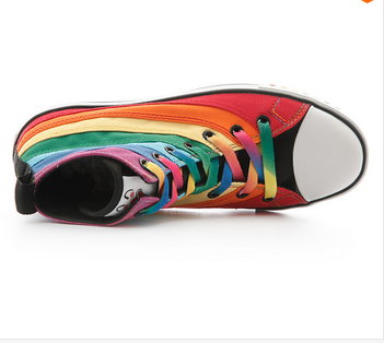 Rainbow High Top Female Sneakers